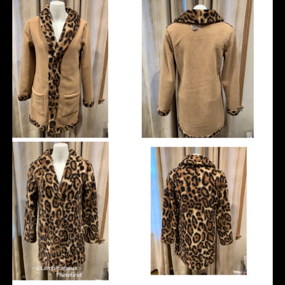 Susan Graver Weekend Reversible Sherpa coat - Picture 2 of 4